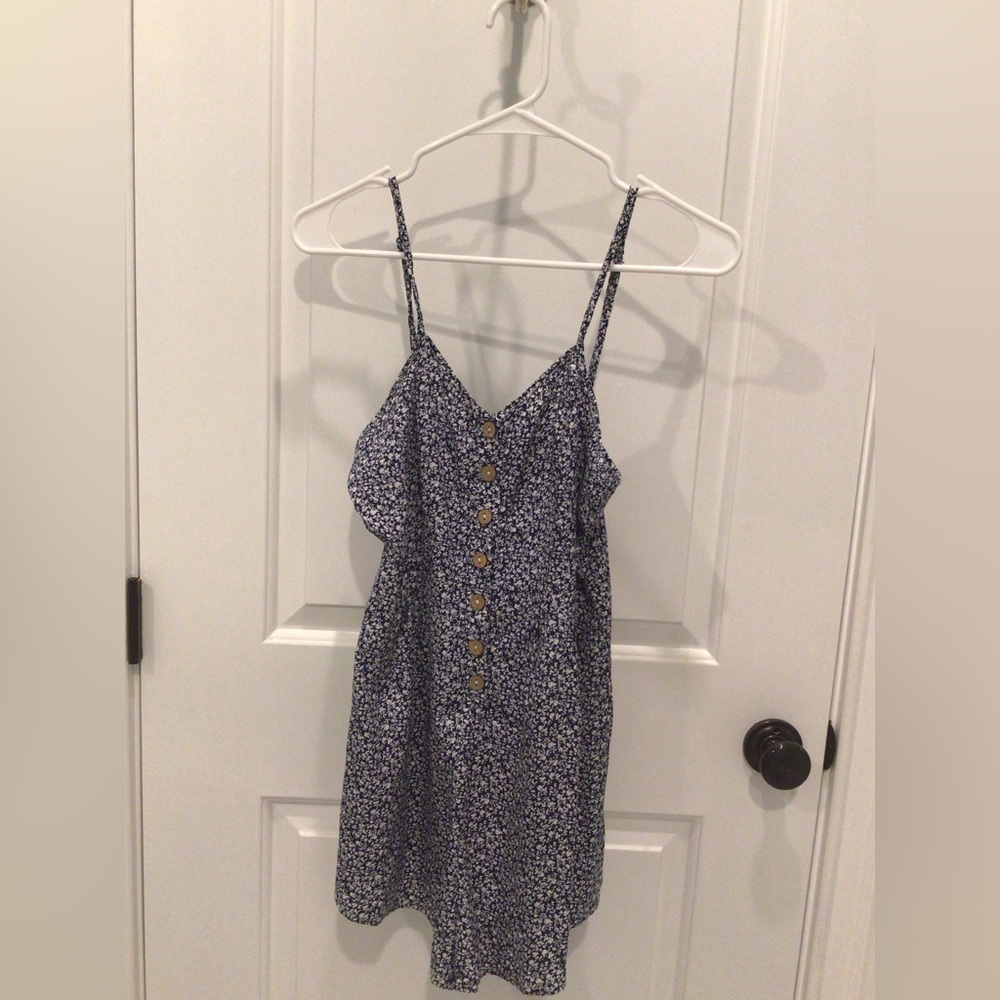 Shein Ditsy Floral Romper, Navy, Size XS